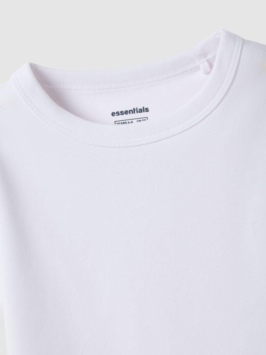 Girls' white cotton blend t-shirt regular fit_2