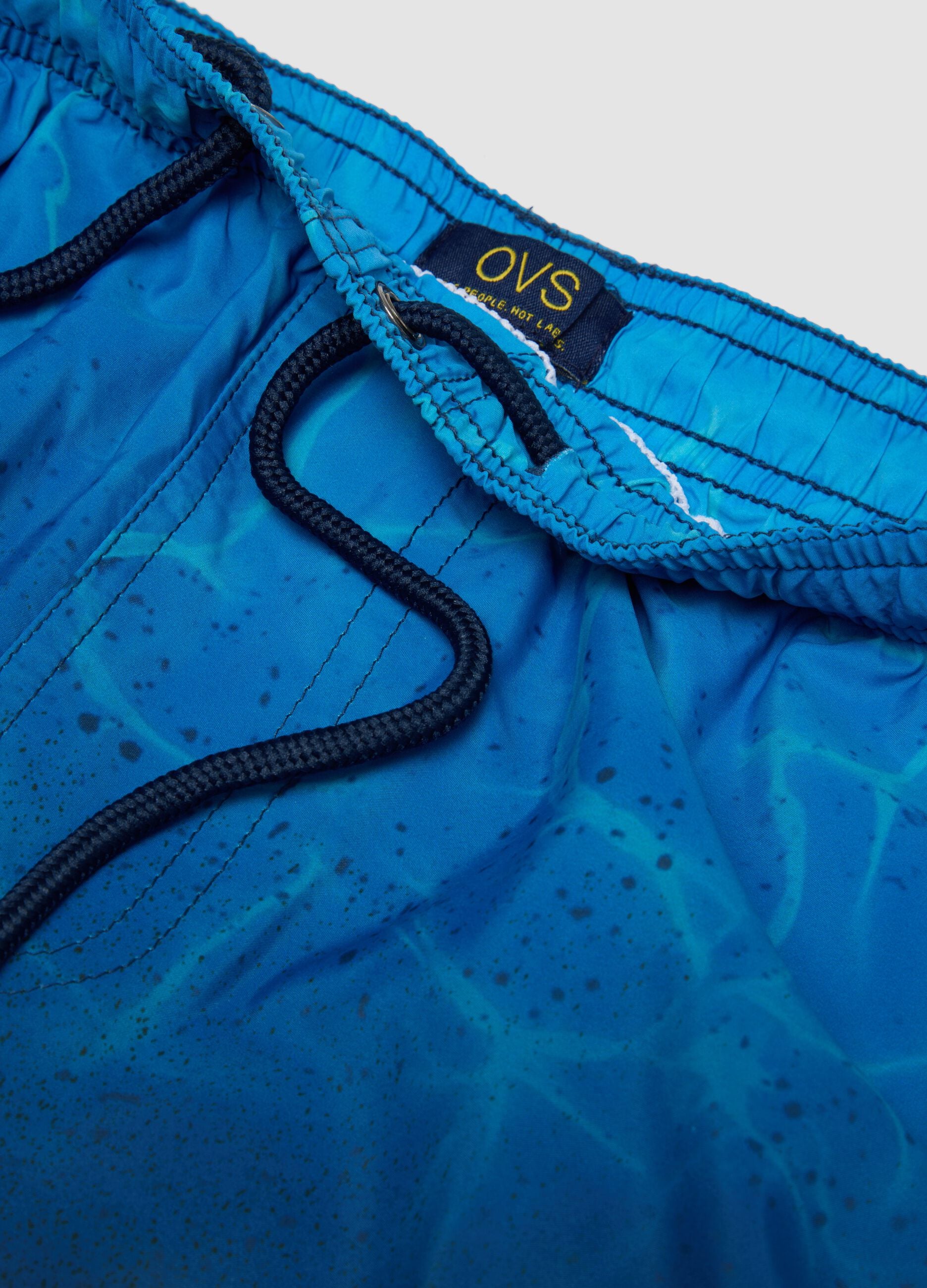 Blue ombr&eacute; swim shorts with elasticated waist
