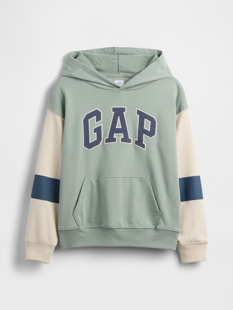 Felpa in misto cotone multicolor da bambino regular fit con logo_0