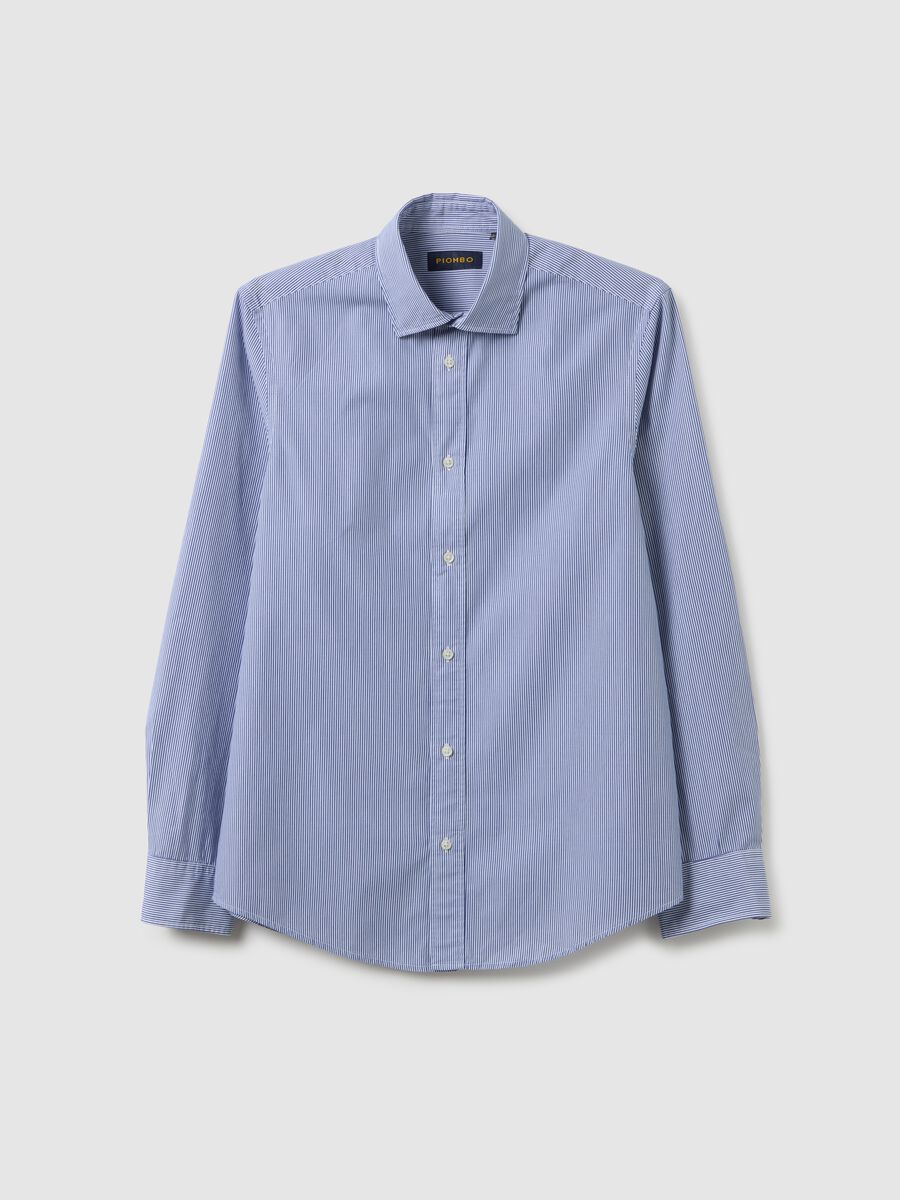 Regular fit blue pure cotton shirt_0