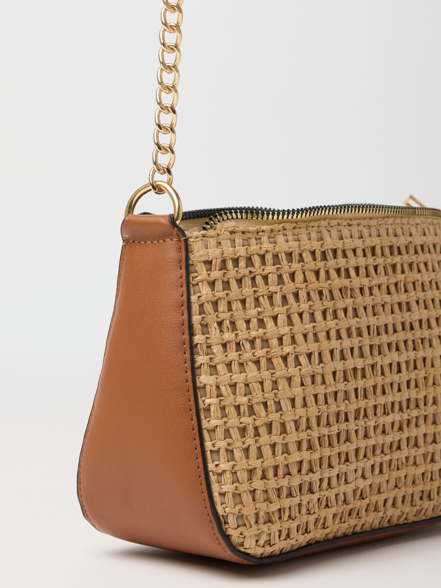 Beige shoulder bag in raffia_2