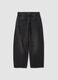 Black pure cotton barrel-fit jeans_0