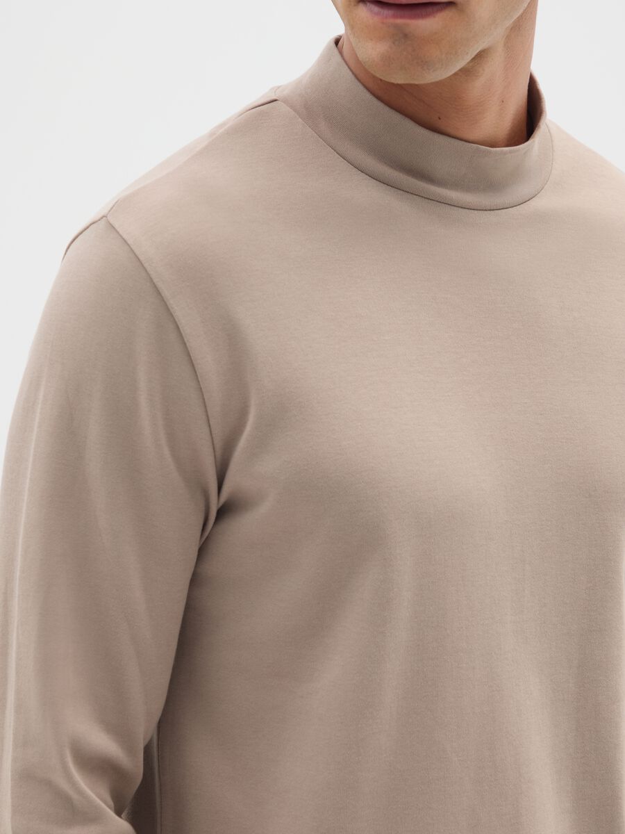 Maglia in puro cotone beige regular fit_3