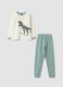 Light blue pure organic cotton crew-neck pyjamas_0