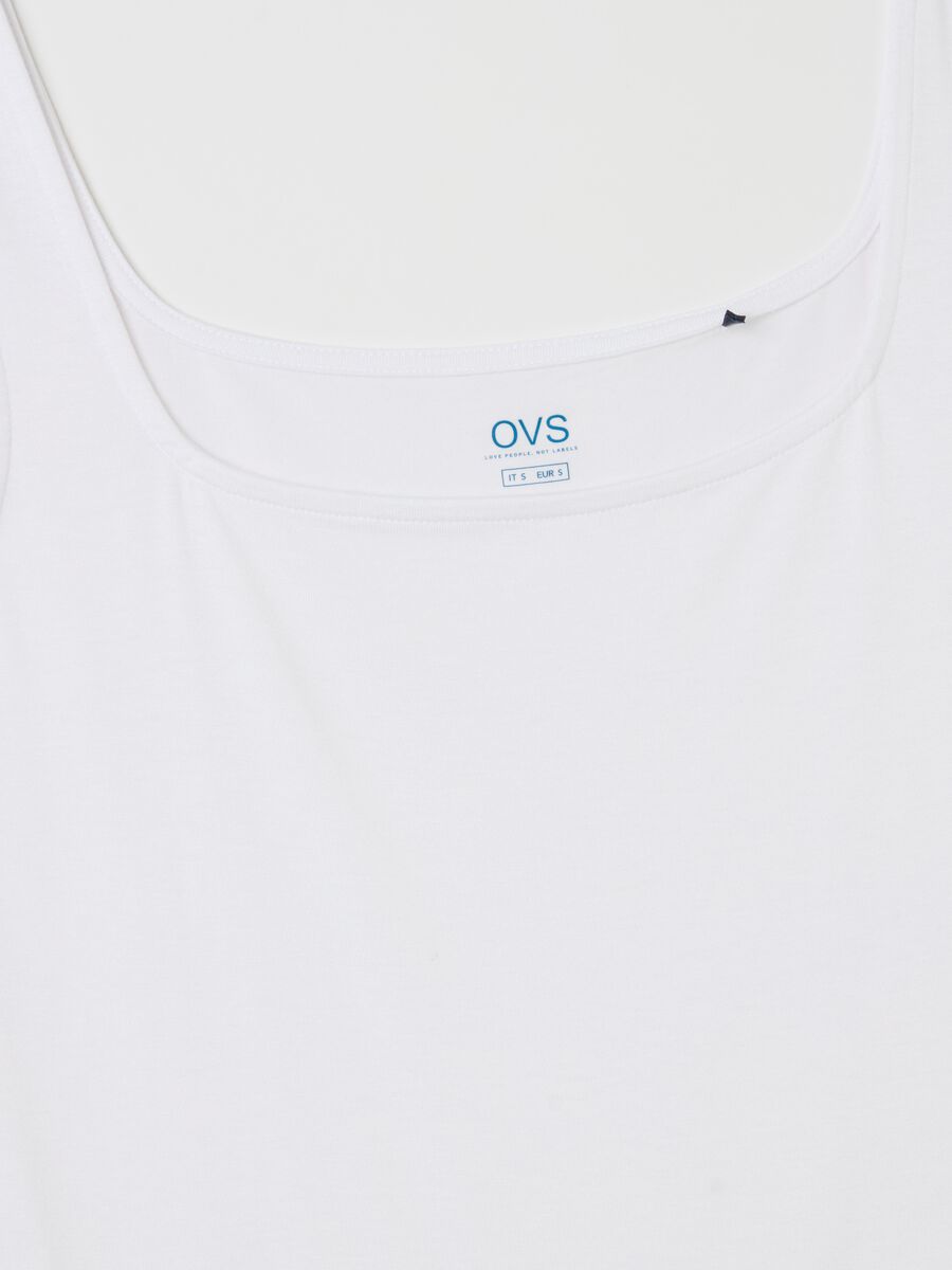 Basic white tank top in stretch viscose_5
