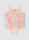 Costume intero rosa con volant in tulle per neonata_0