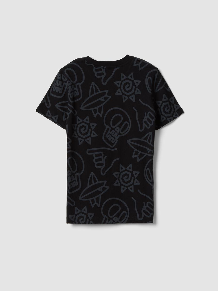 Black short-sleeve pure cotton T-shirt_1