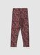 Leggings viola skinny in cotone organico elasticizzato con fantasia floreale_1