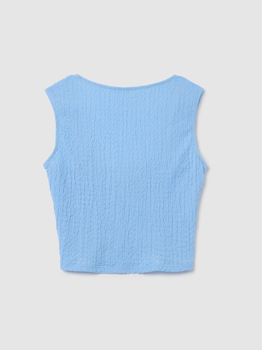 Form-fitting blue top in stretch fabric_4