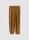 Brown pure viscose trousers with elasticated cuffs, regular fit_5