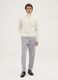Grey cotton blend regular fit chino trousers_0