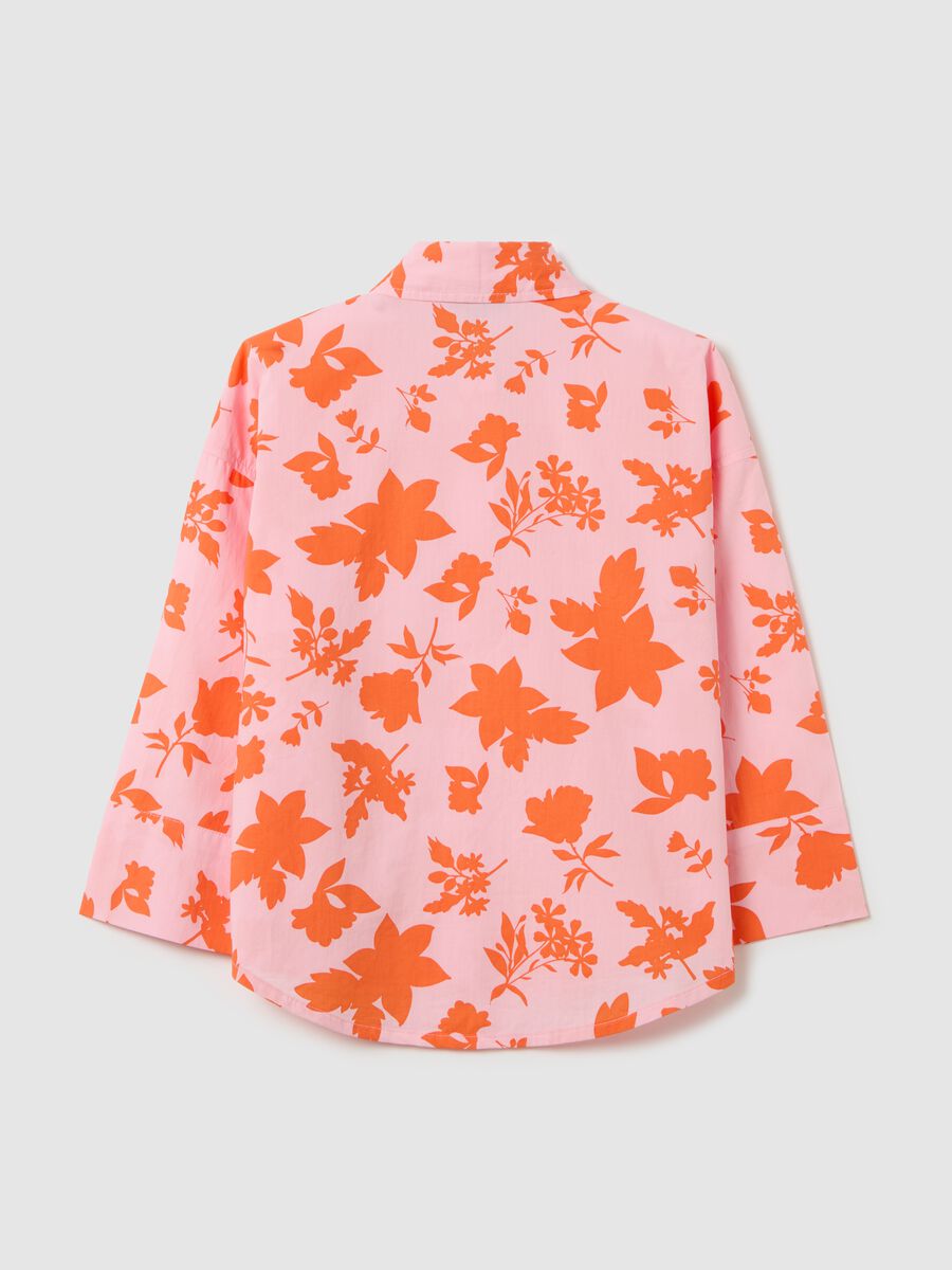 Foliage shirt in cotton with circles_4