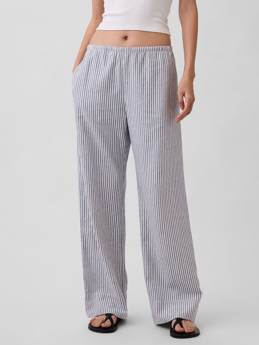 Striped linen-blend trousers_1