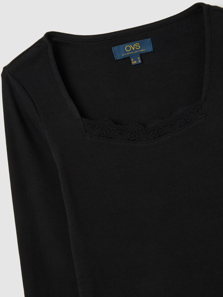 Maglia in misto cotone nera regular fit_5