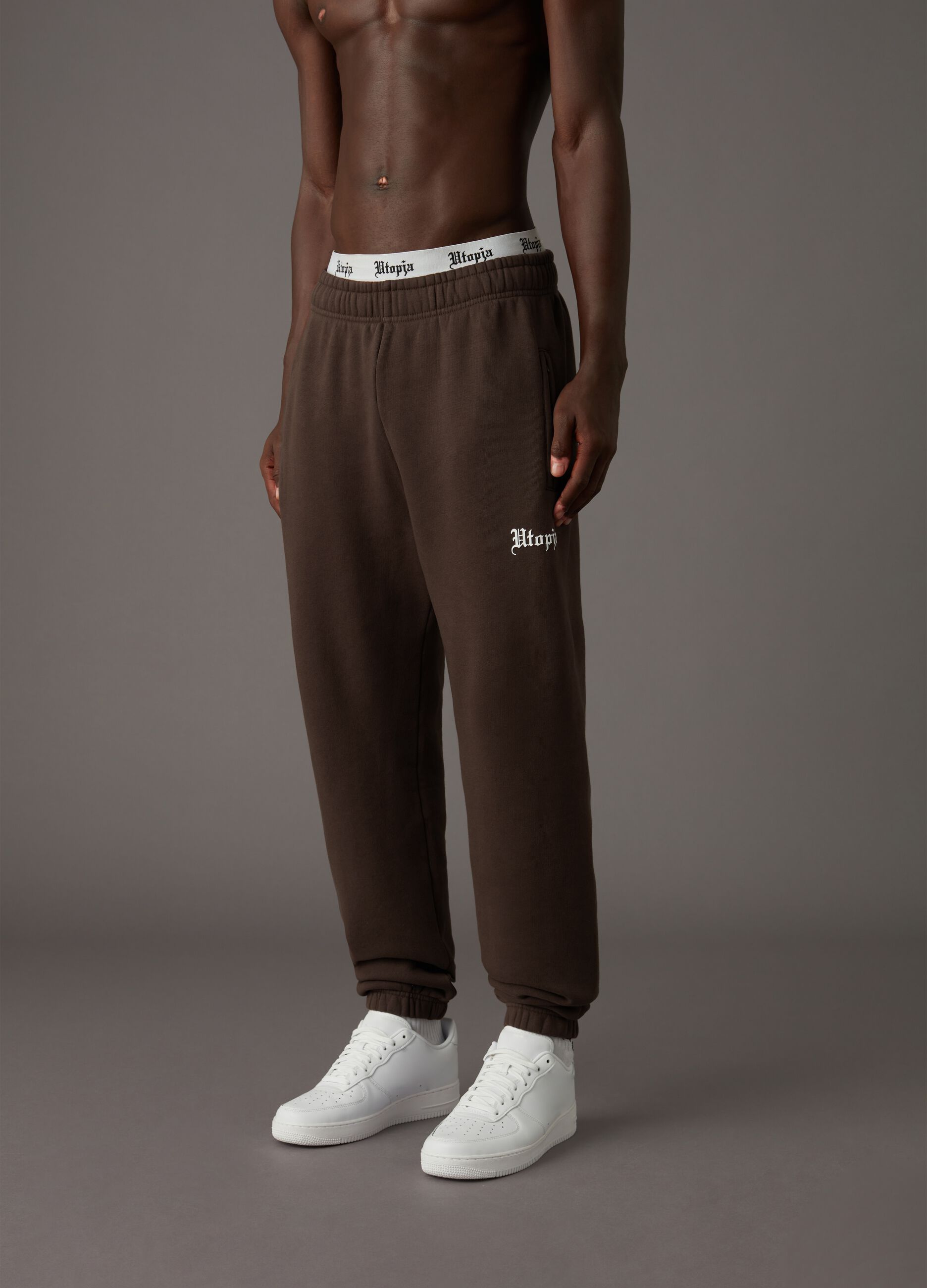 Joggers Sweatpants Chocolate Brown_2