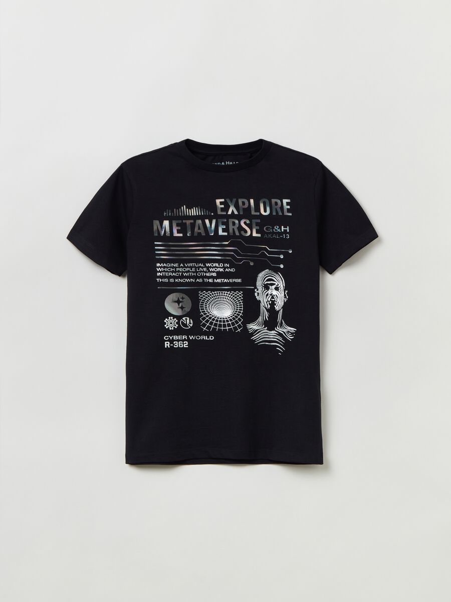 T-shirt in cotone con stampa_0