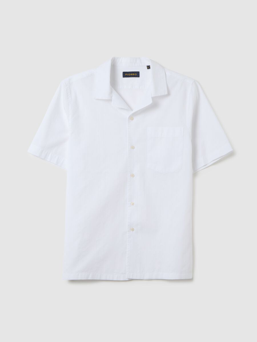 Men's White Pure Cotton Regular Fit Shirt with Pocket_4