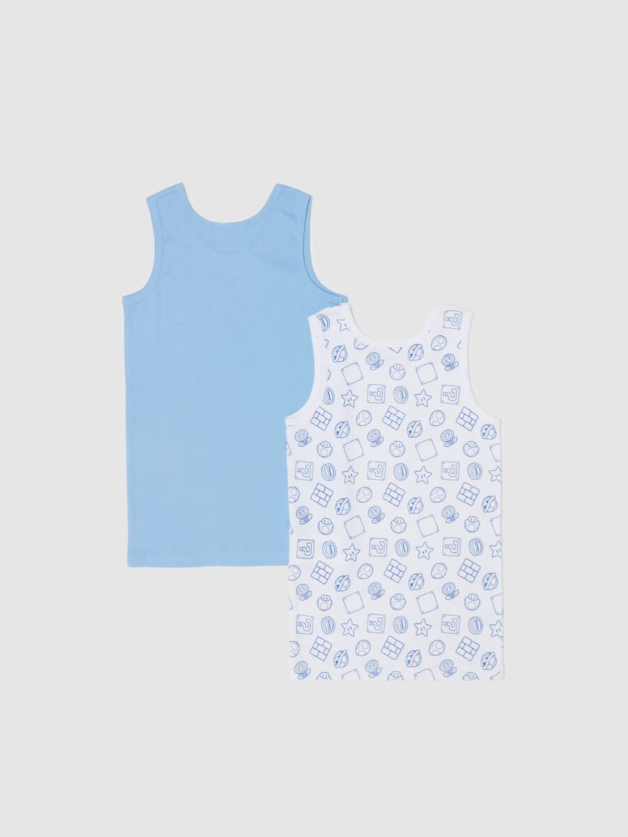 Two-pack racerback vests in cotton with Super Mario™ print_1