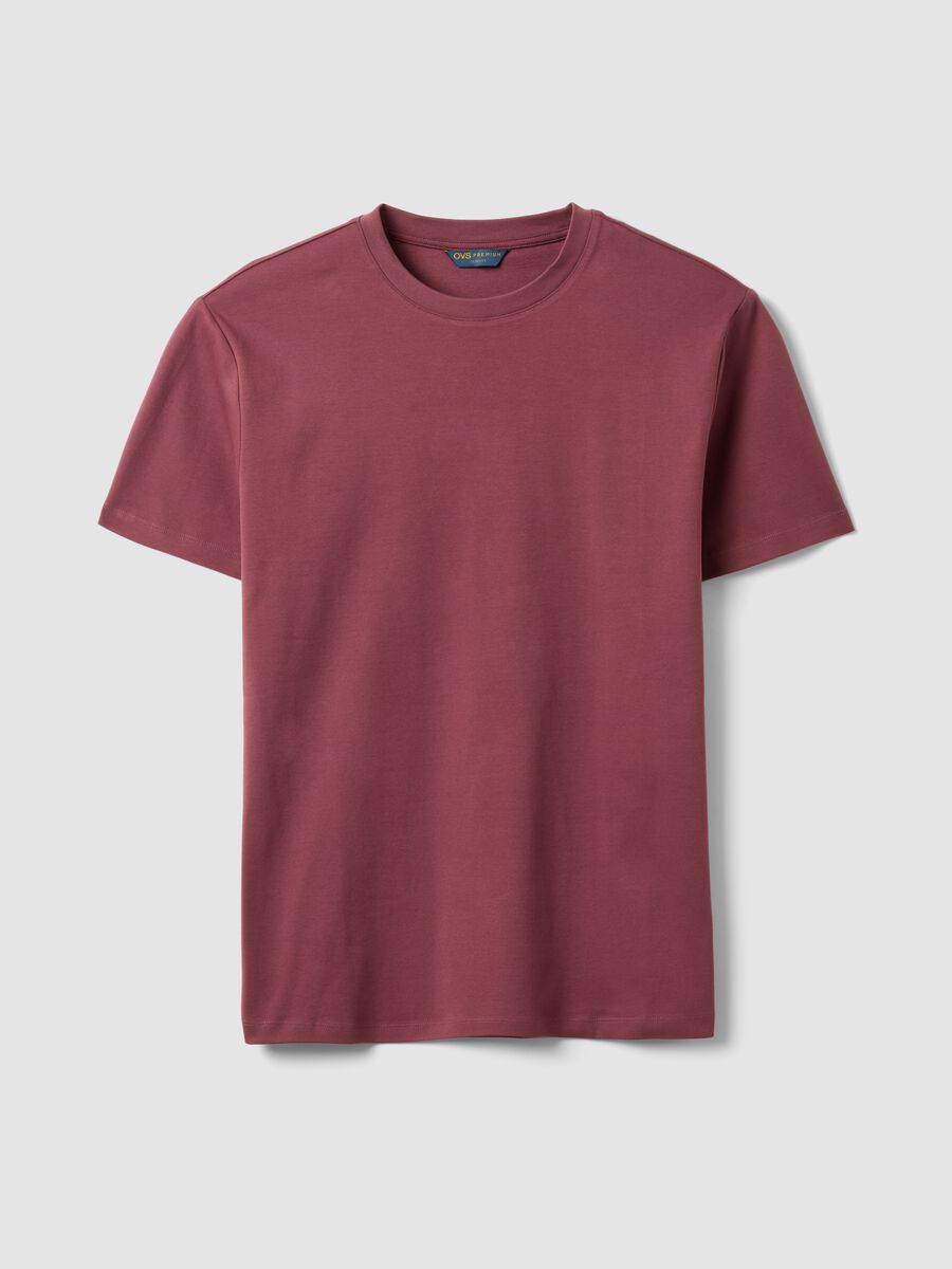 Red slim-fit T-shirt in pure mercerised cotton_4