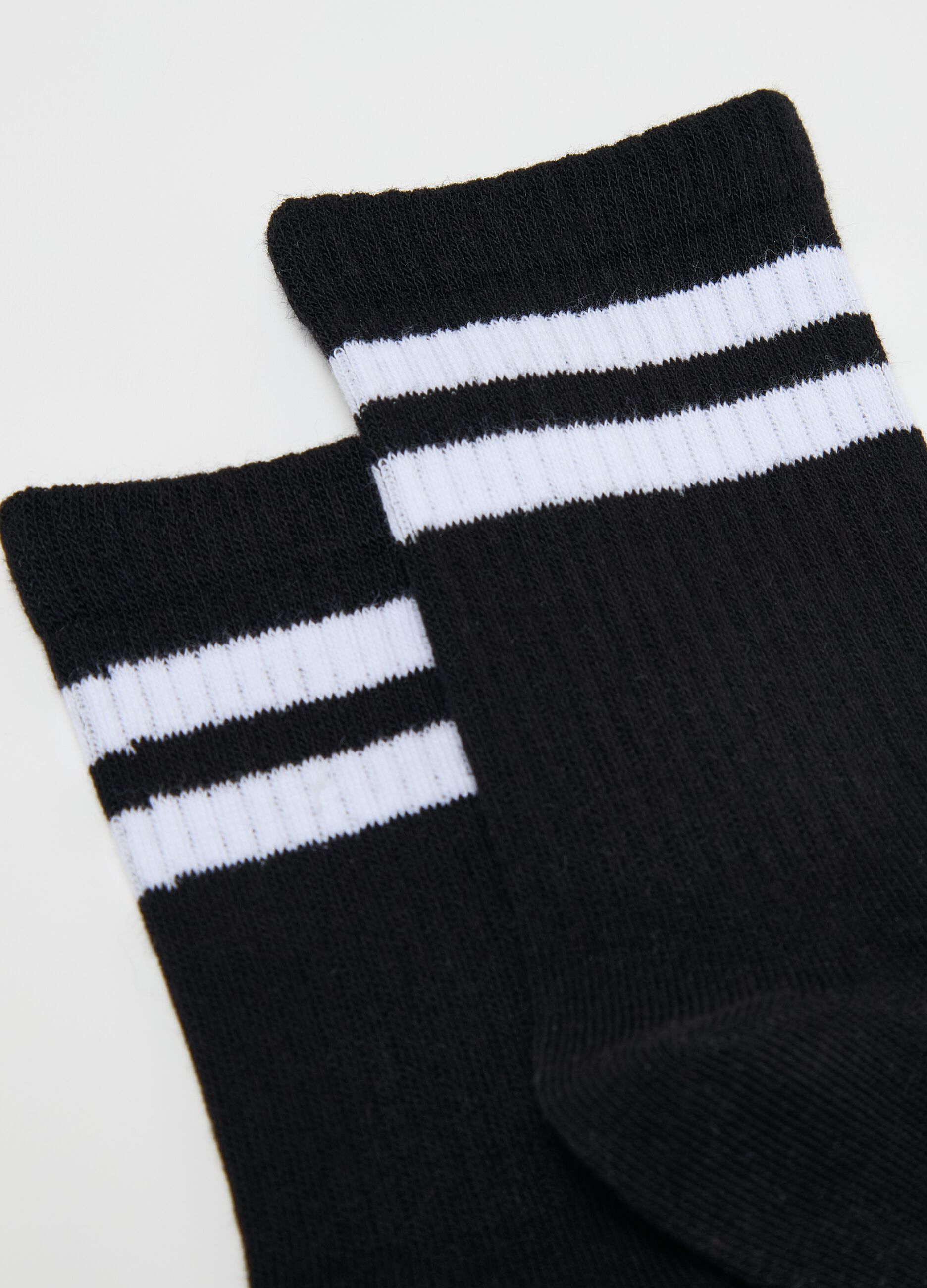 Two-pair pack tennis socks with striped detail