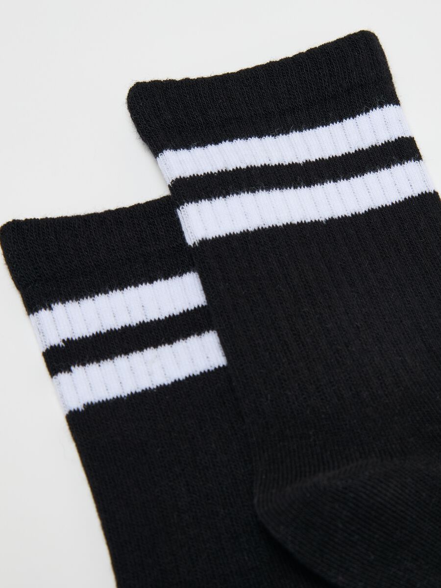 Two-pair pack tennis socks with striped detail_2