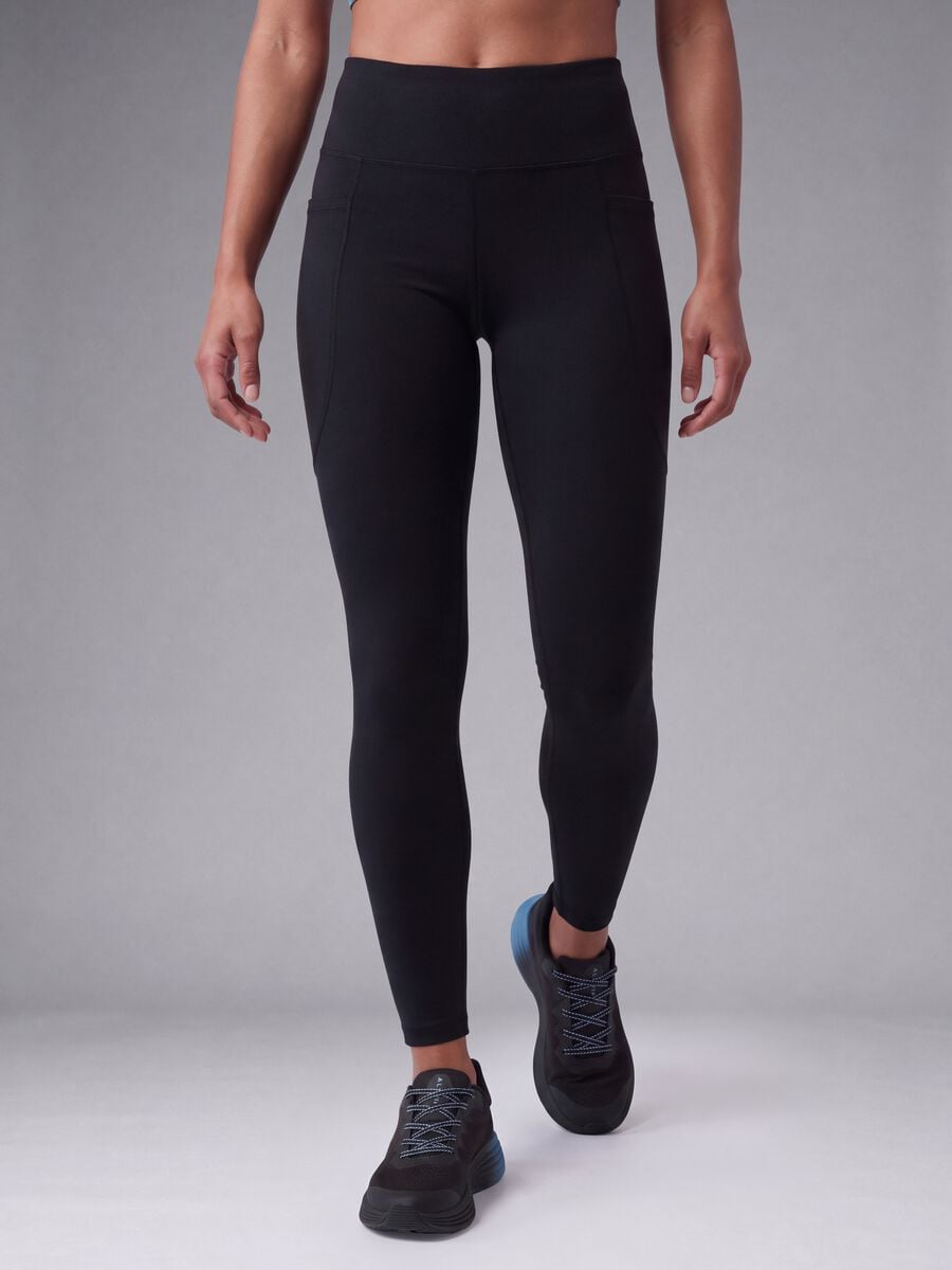 Leggings neri in tessuto elasticizzato ALTAVIA RUNNING_1