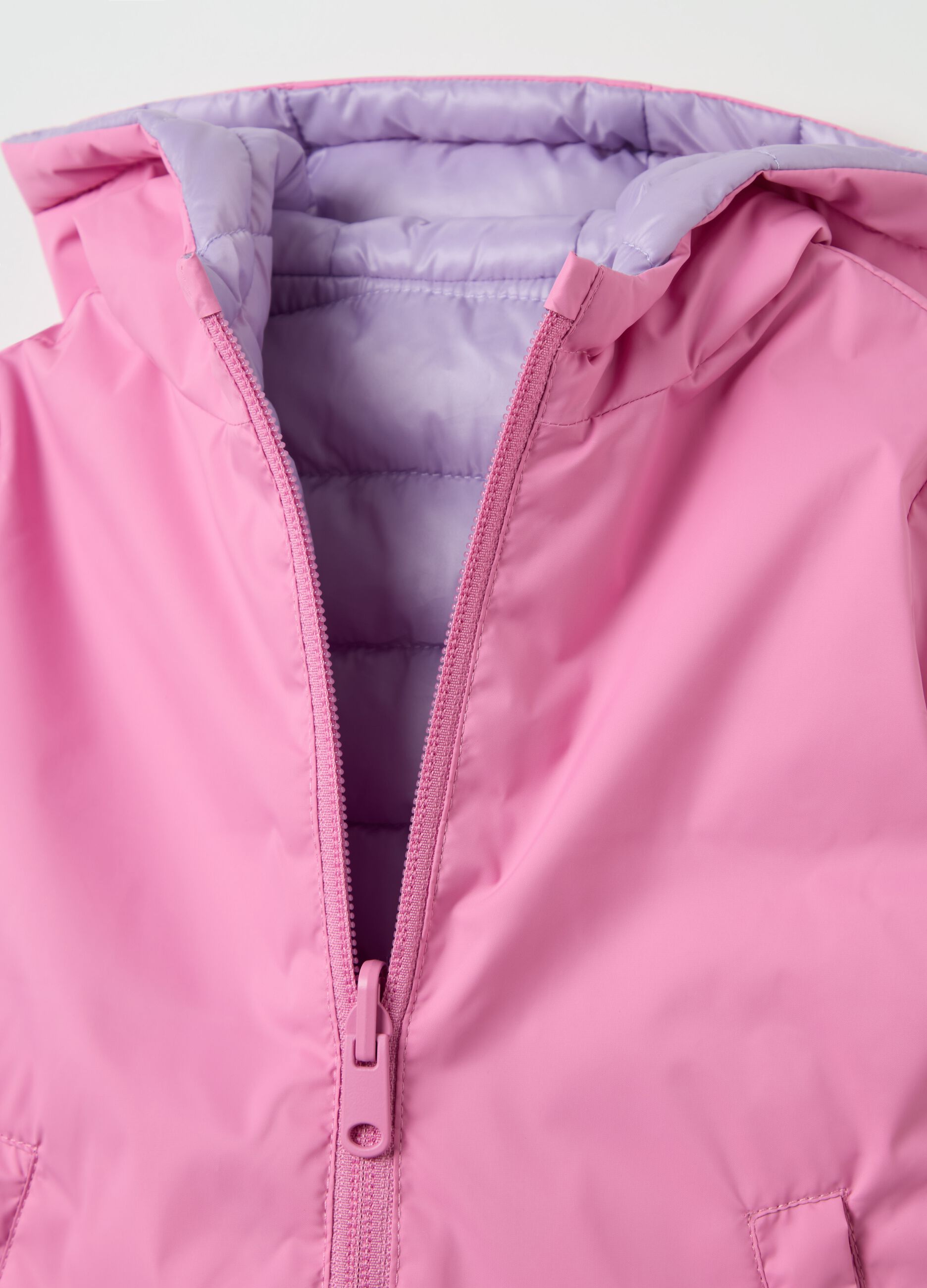 Ultralight reversible down jacket with hood