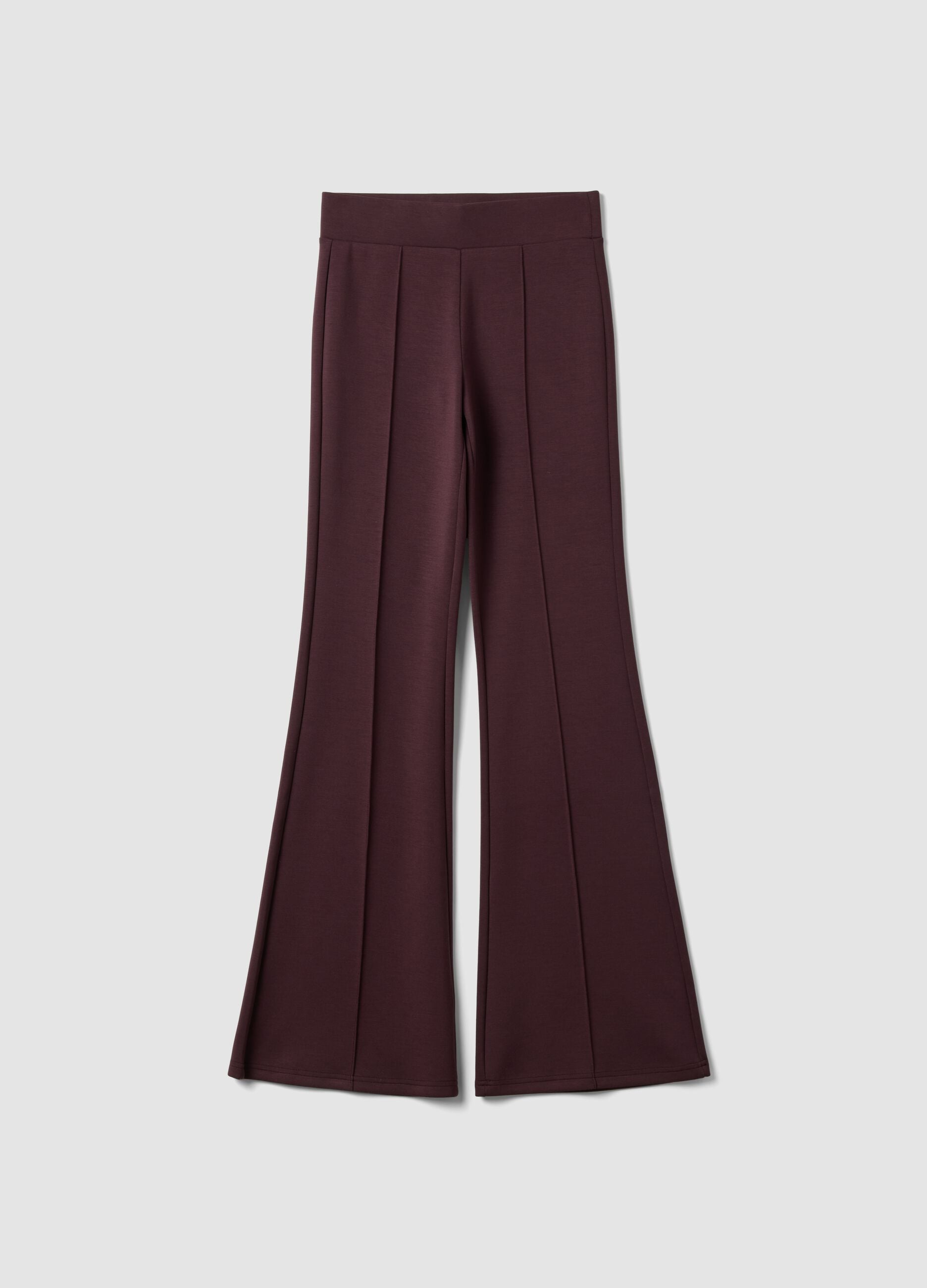 Pantaloni viola flare in modal elasticizzato