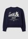 Blue cotton-blend crew-neck sweatshirt with print_5