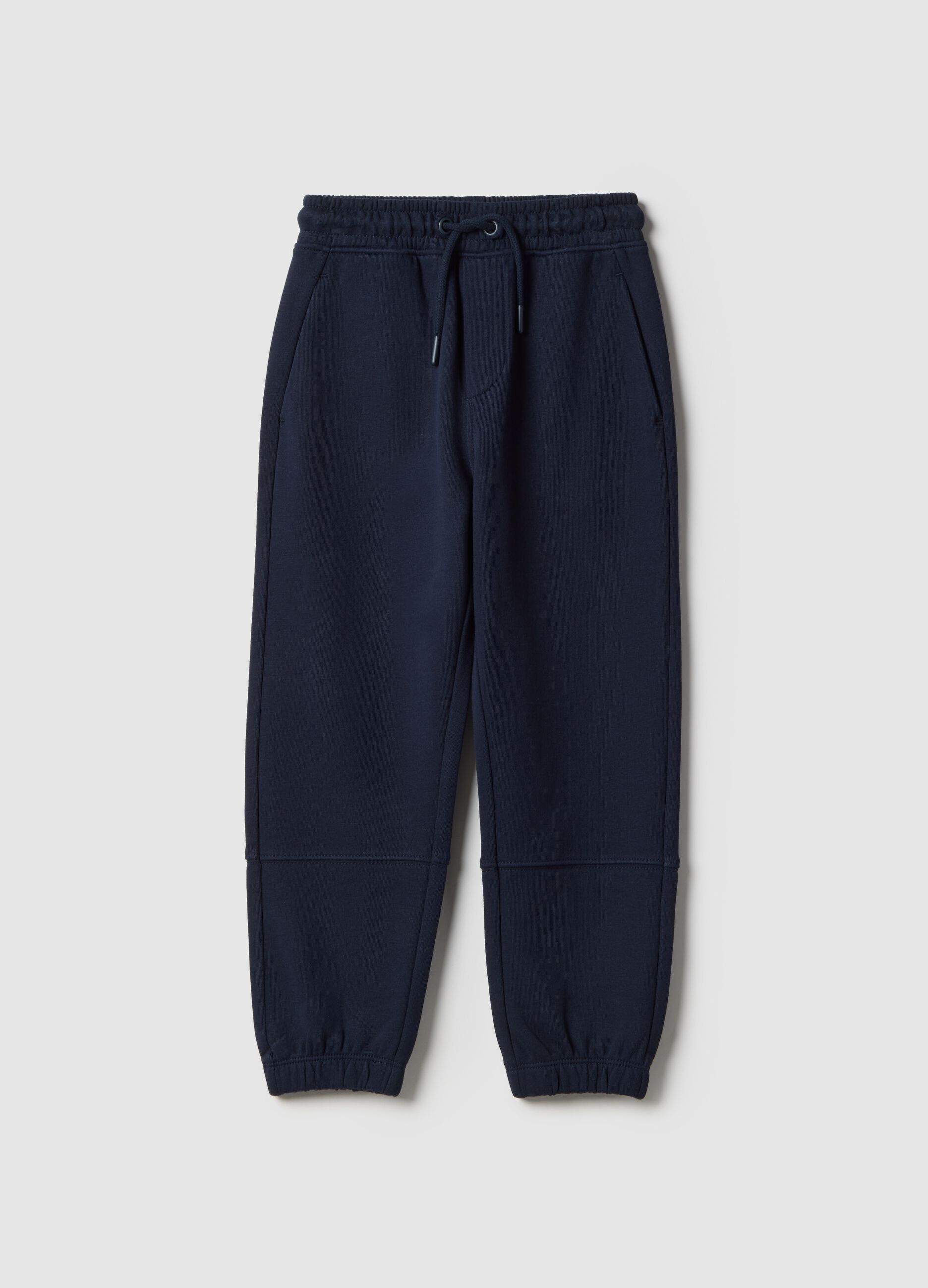 Children's regular fit blue jogger trousers in pure cotton