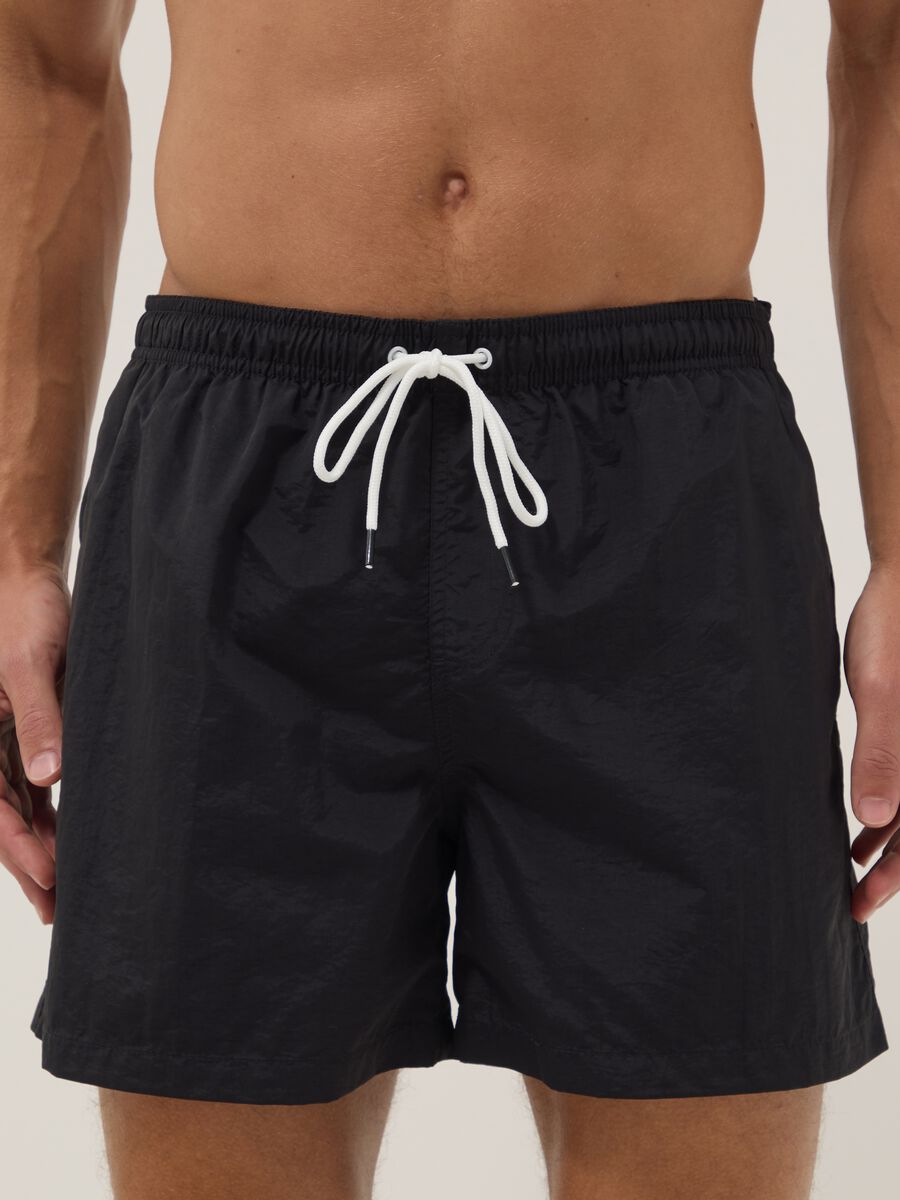 Boxer da mare neri regular fit con coulisse_1