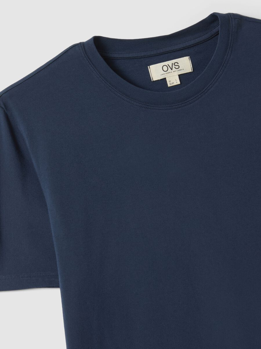 T-shirt blu in puro cotone italiano_5