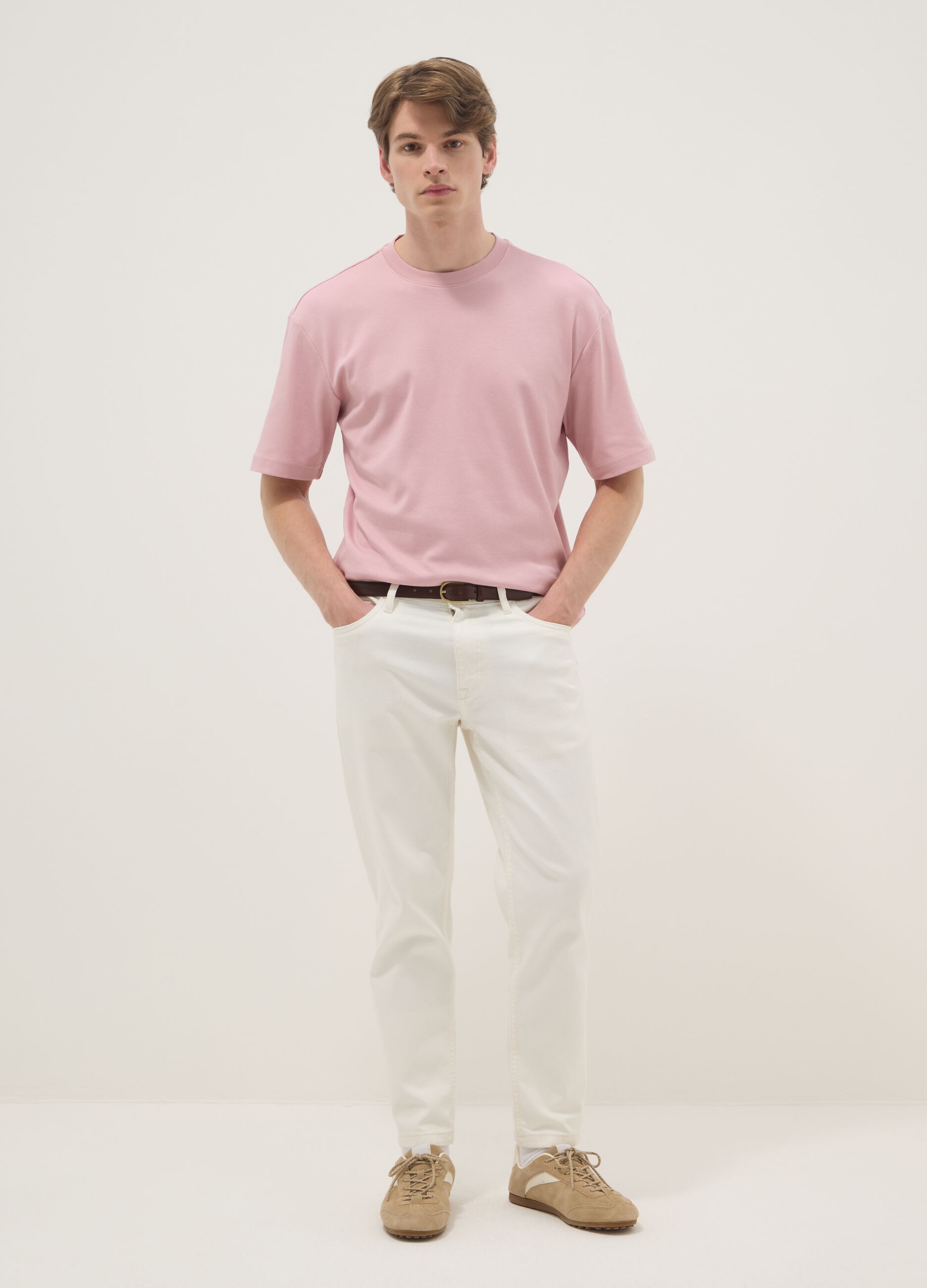 Pink pure cotton short-sleeve T-shirt &ndash; relaxed fit