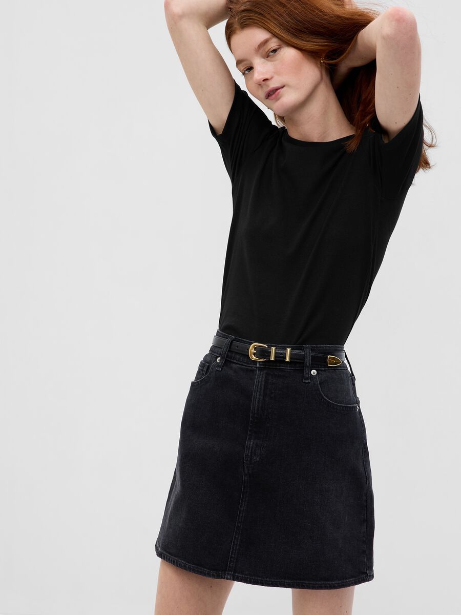 T-shirt in stretch cotton and viscose blend_0