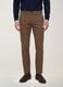 Brown slim-fit stretch cotton twill chino trousers_1