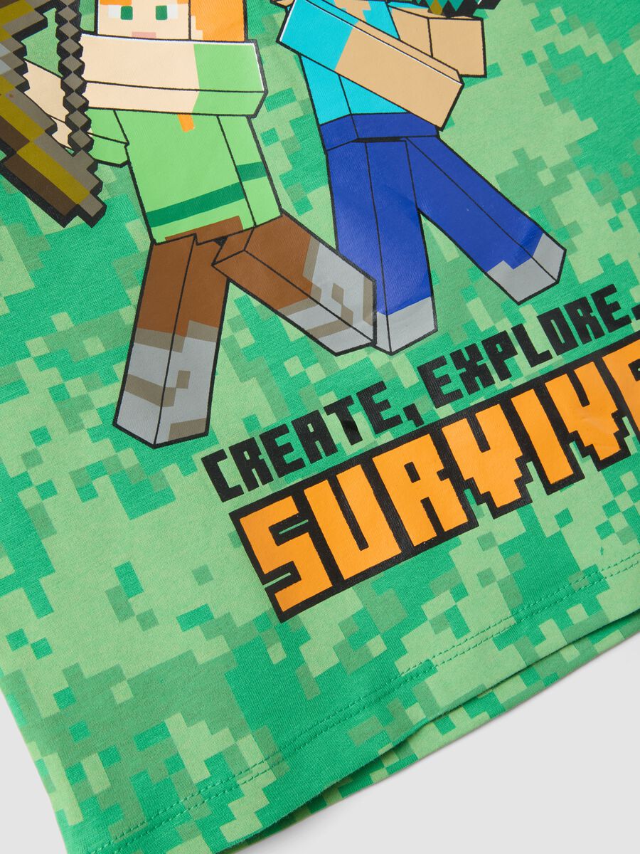 Canotta verde in puro cotone da bambino con stampe Minecraft_3