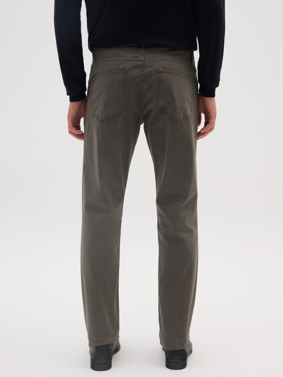 Slim Fit Green Cotton Trousers_2