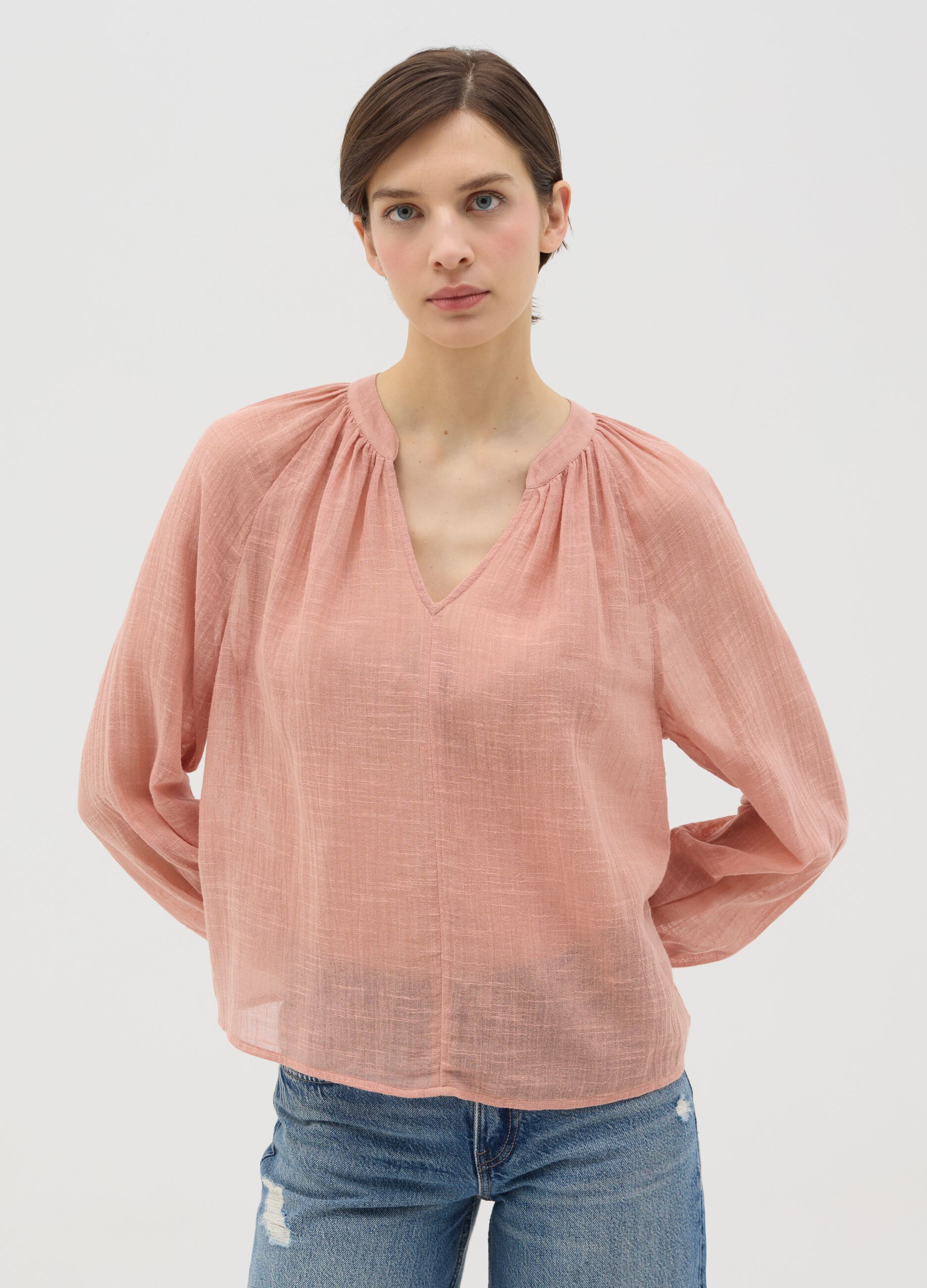 Pink brushed blouse