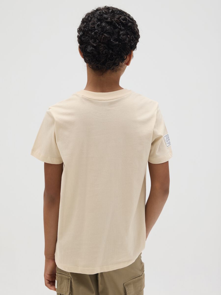 Beige T-shirt in pure cotton_3