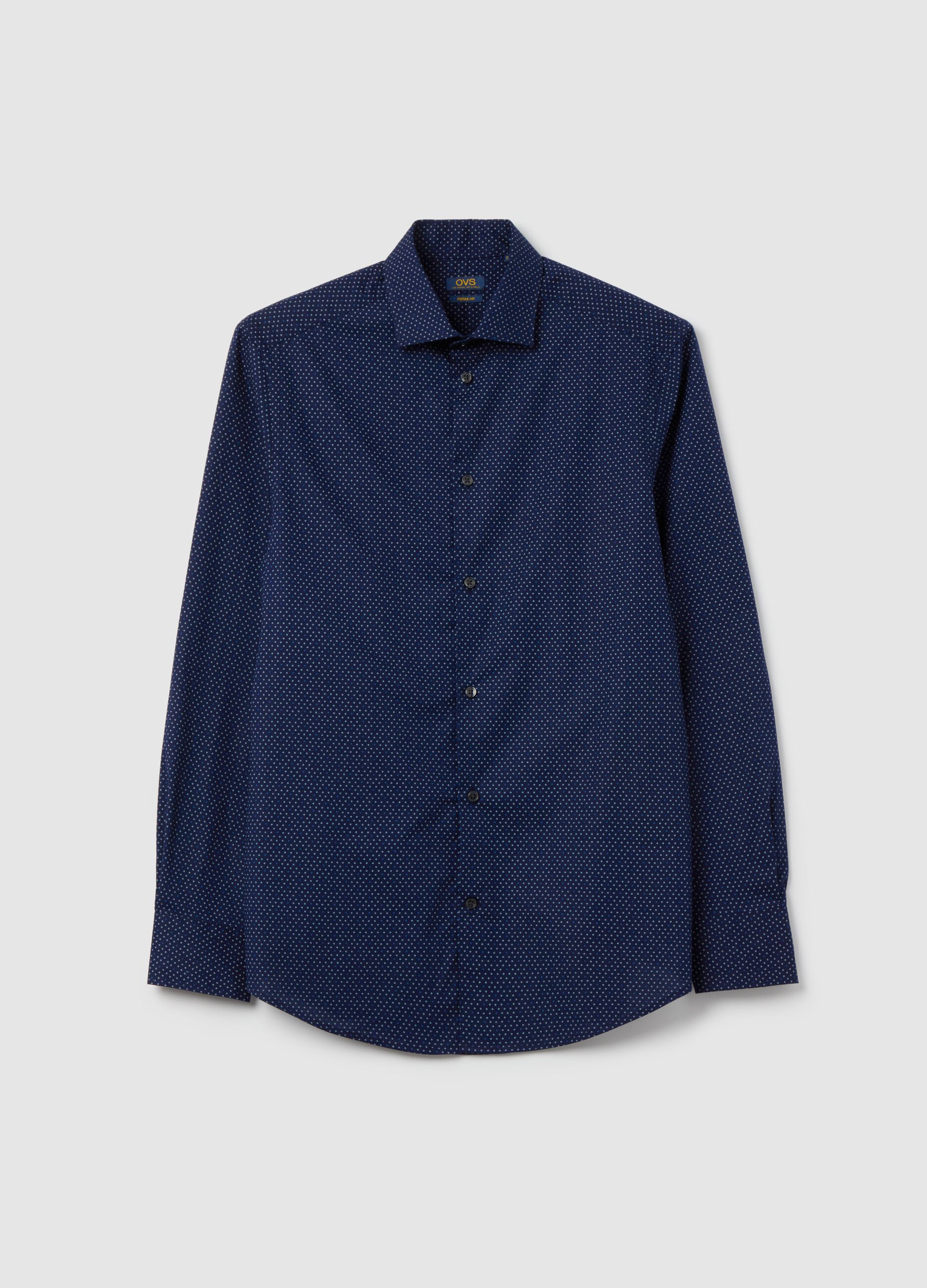 Regular-fit shirt in stretch cotton