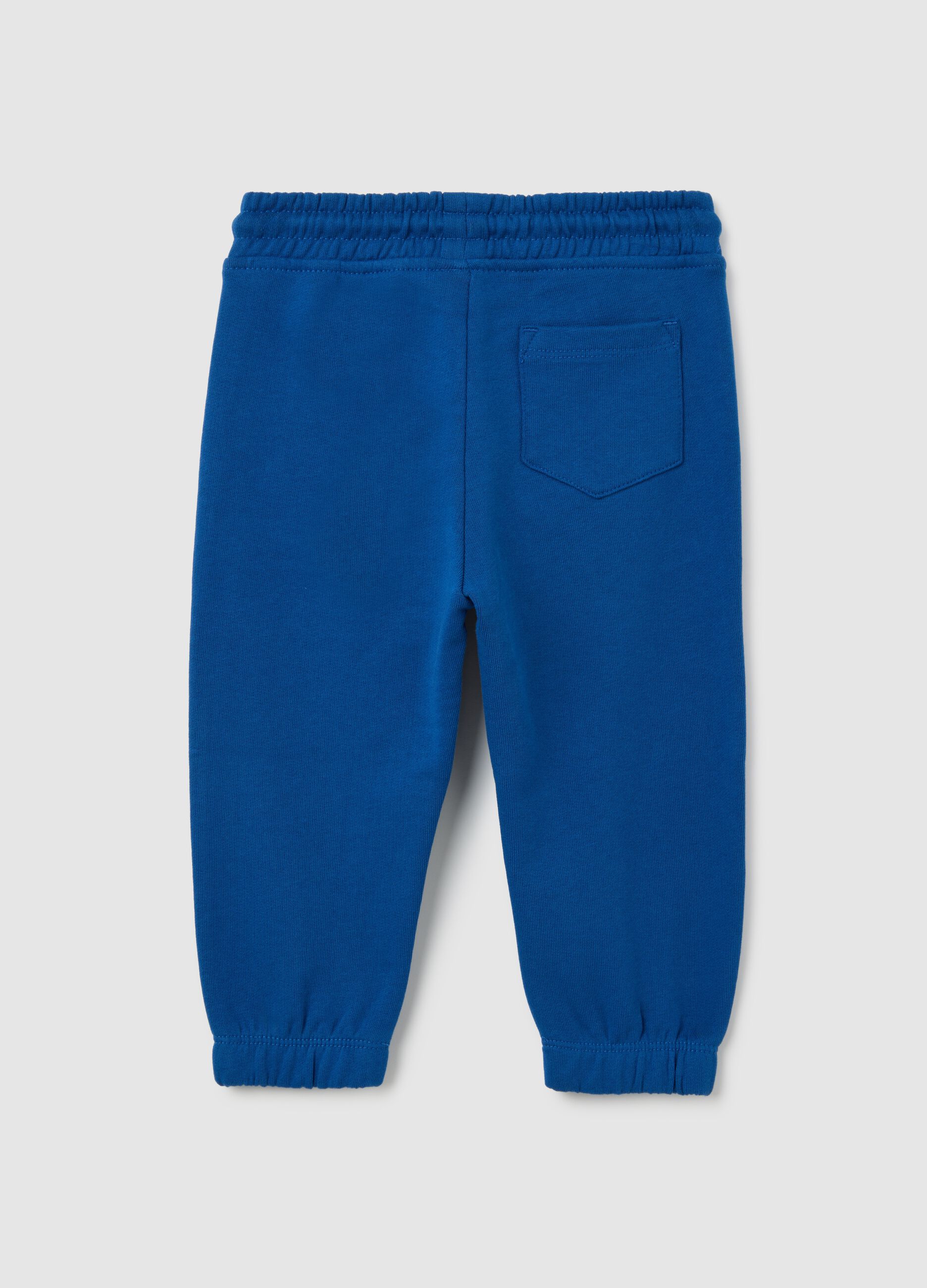 Children's blue regular fit pure cotton trousers