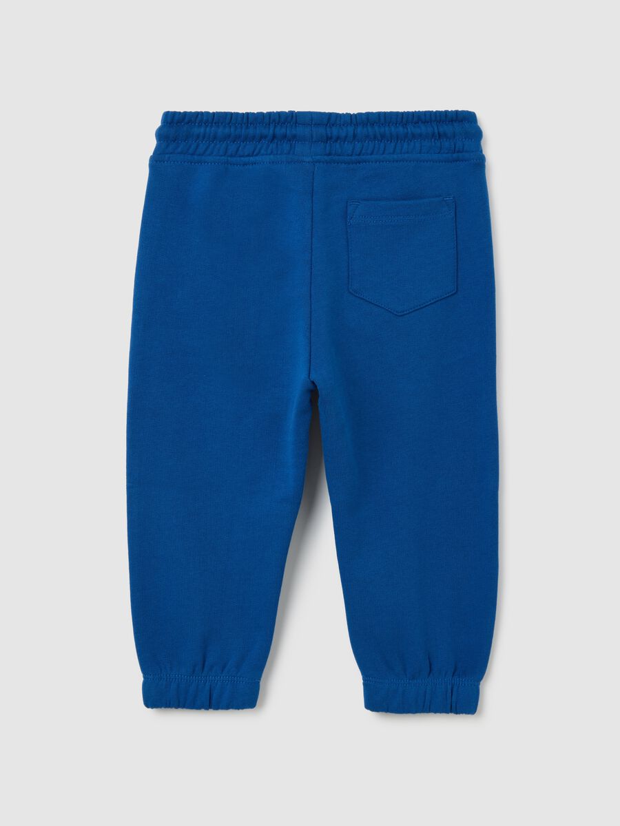 Children's blue regular fit pure cotton trousers_1