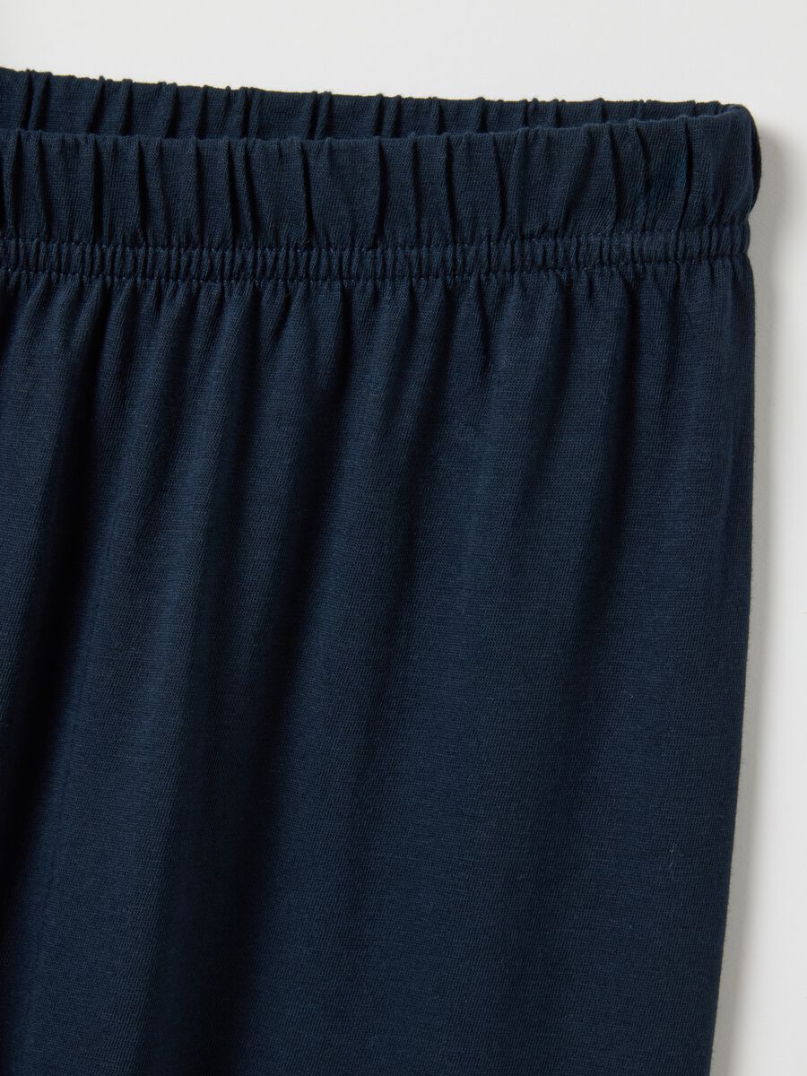Long blue pyjamas in pure cotton, regular fit_5