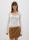 White long sleeve regular fit t-shirt with square neckline_1