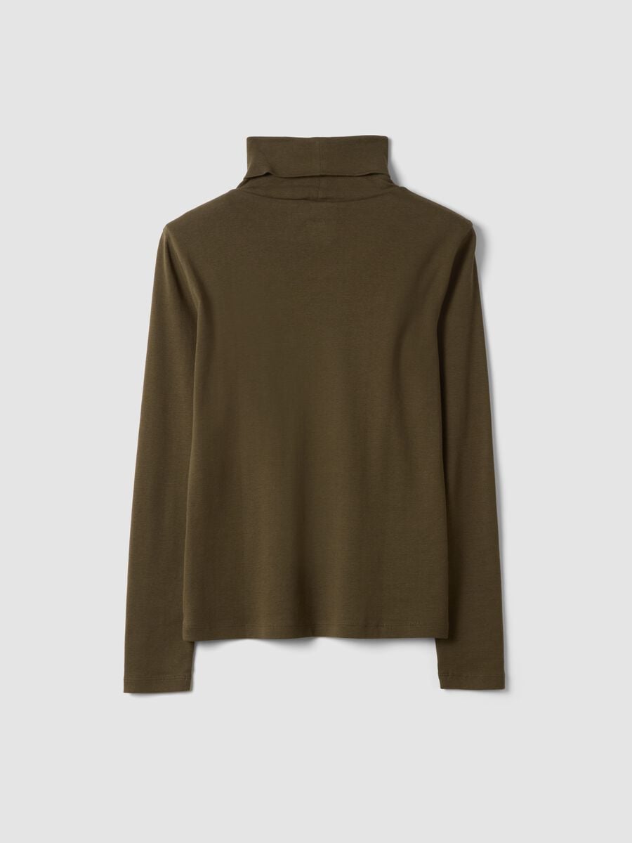 T-shirt marrone in puro cotone con girocollo_6
