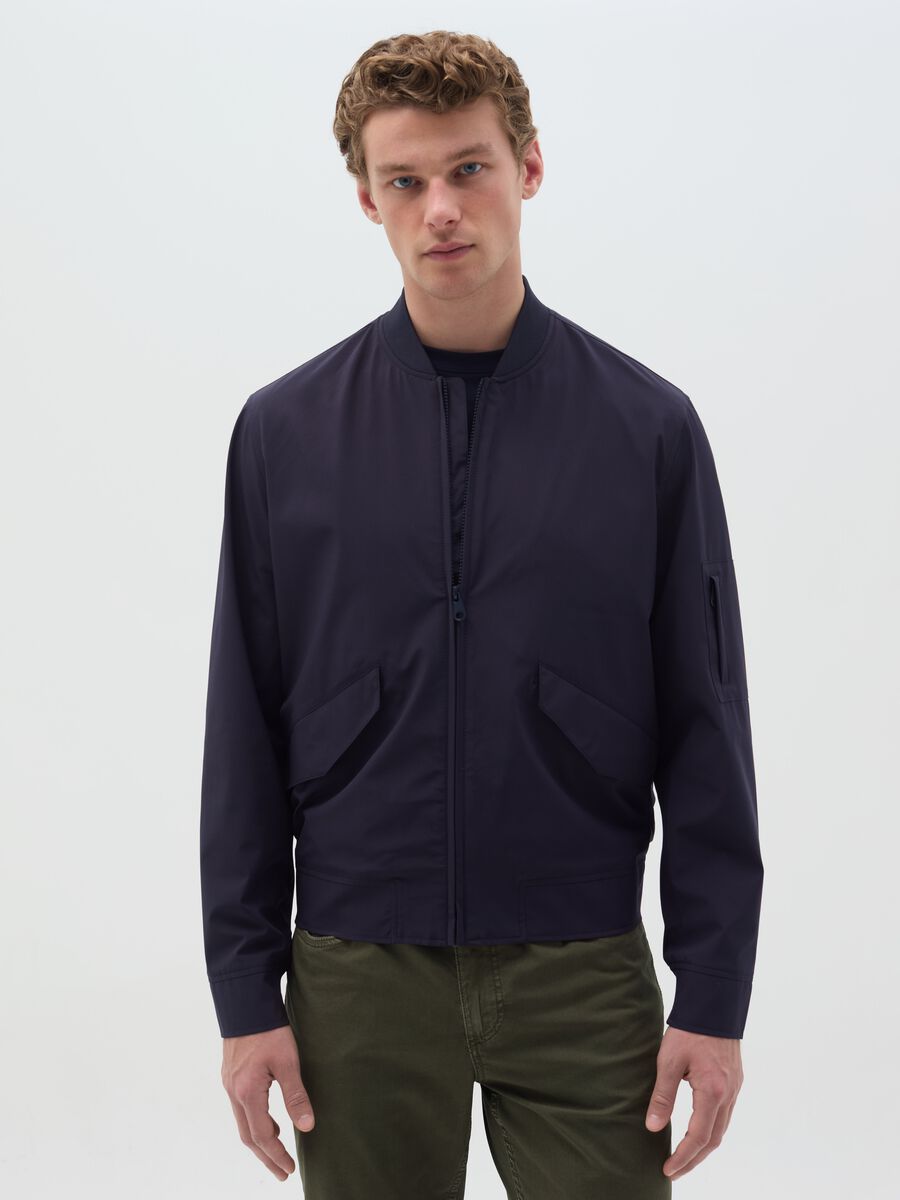 Lightweight full-zip bomber jacket_0