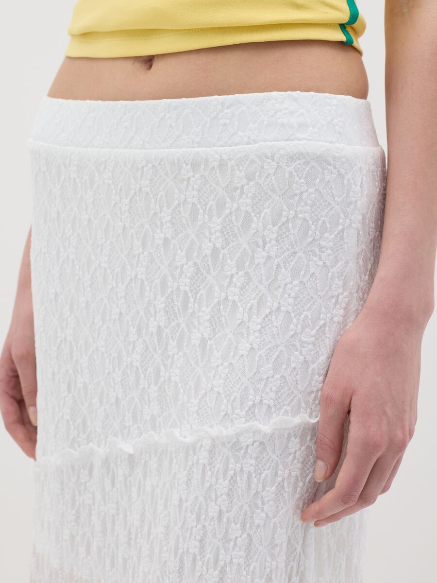 Women’s maxi skirt in white lace with regular fit_3