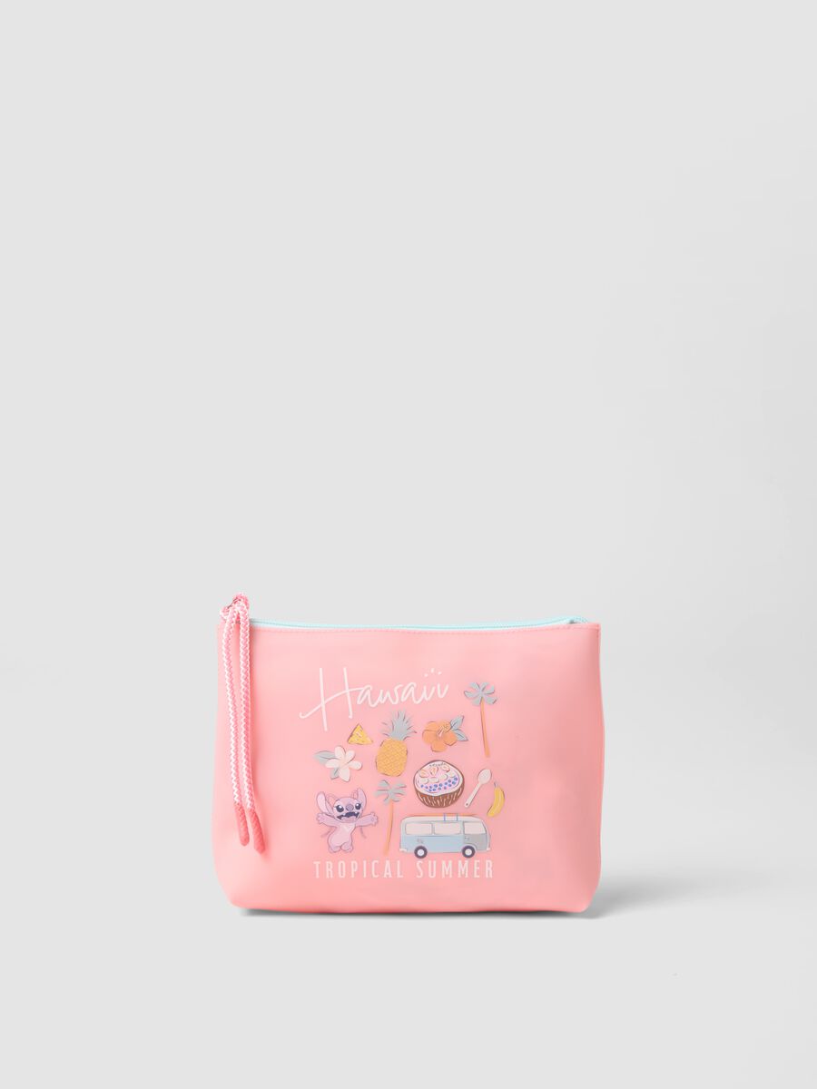 Pink beauty case with tropical Stitch print_0