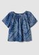 Blue pure lyocell paisley print blouse, regular fit_4