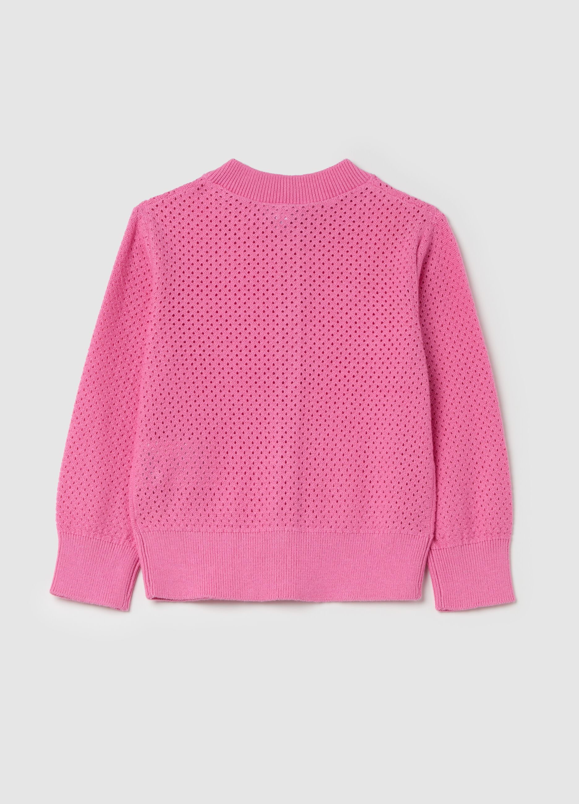 Cardigan with openwork design